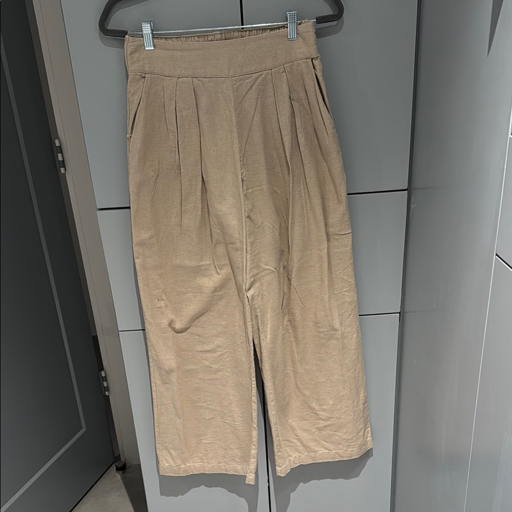 Stylish Tan Pleated Pants